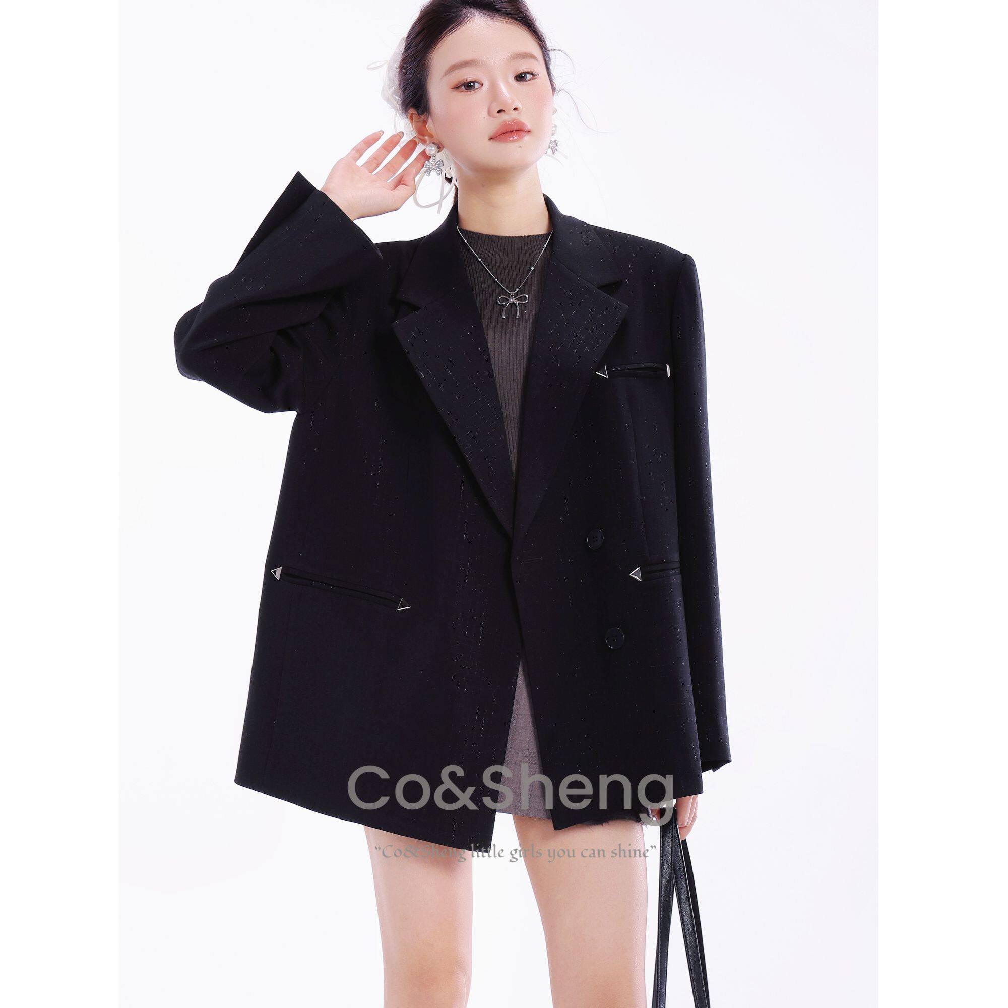 cosheng小个子定制春款西装垂顺时尚百搭气质枪驳领平顺自然