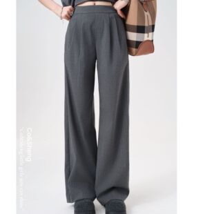 西装 新品 子2026春季 显瘦气质 高腰时尚 百搭直筒裤 裤 重生小个子长裤