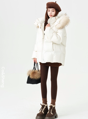 冬日巴赛尔/ 可溯源 三星安心羽绒 保暖连帽白鸭绒羽绒服Co&Sheng