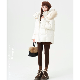 冬日巴赛尔/ 可溯源 三星安心羽绒 保暖连帽白鸭绒羽绒服Co&Sheng