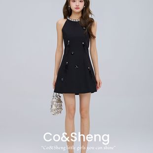 蒙德里安/co&sheng重生150cm小个子夏季连衣裙赫本风高级感miu系