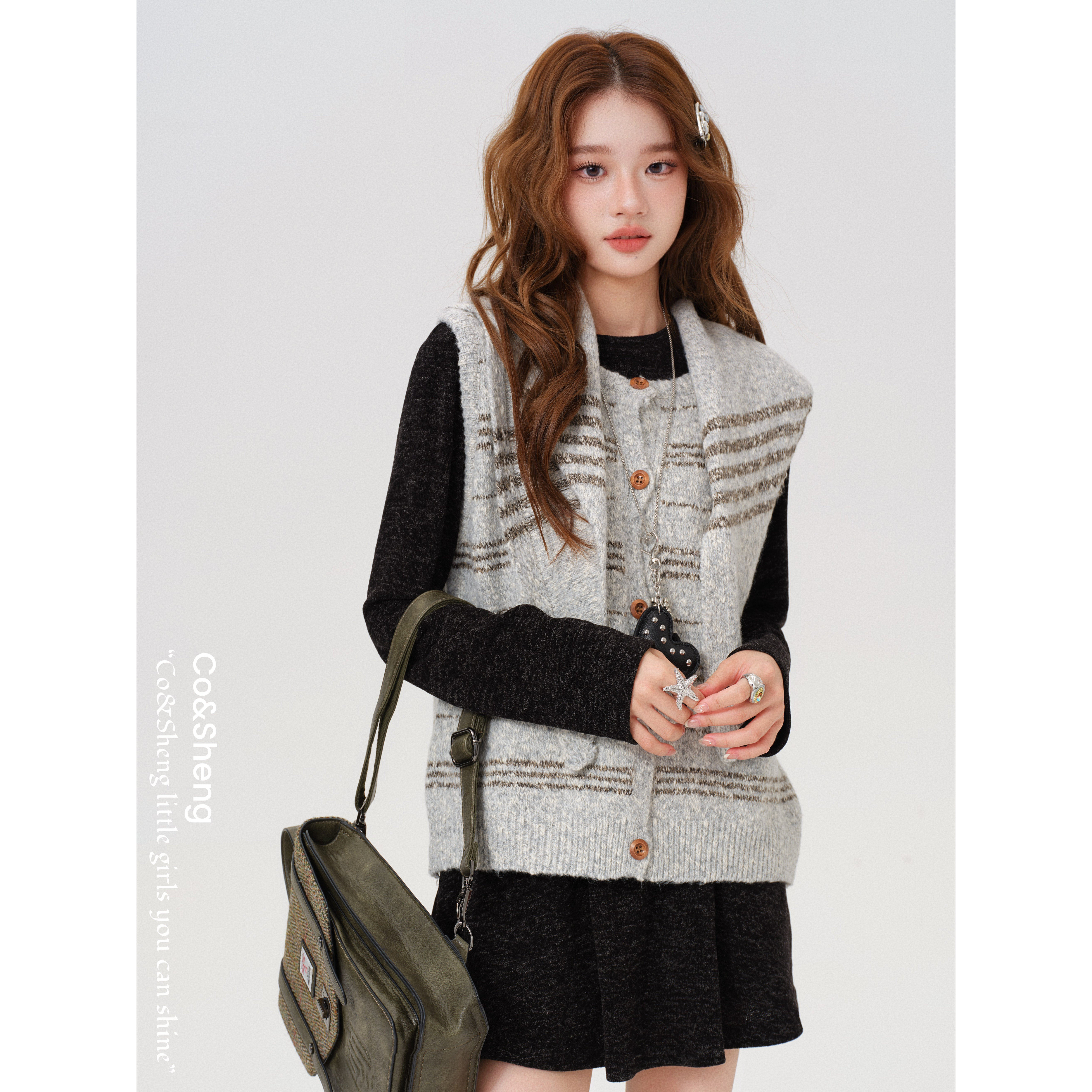 切格瓦拉/co&sheng毛衣小香风常规针织马甲女士上衣马夹无袖,女装/女士精品,马夹,淘宝优惠券,粉丝福利购,淘宝优惠卷