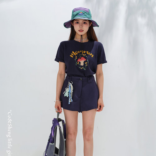 重生小个子刺绣短袖T恤女2026夏