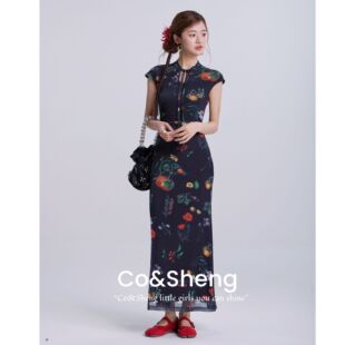 重生小个子改良旗袍连衣裙2026夏季新款高端时尚性感气质花色裙子