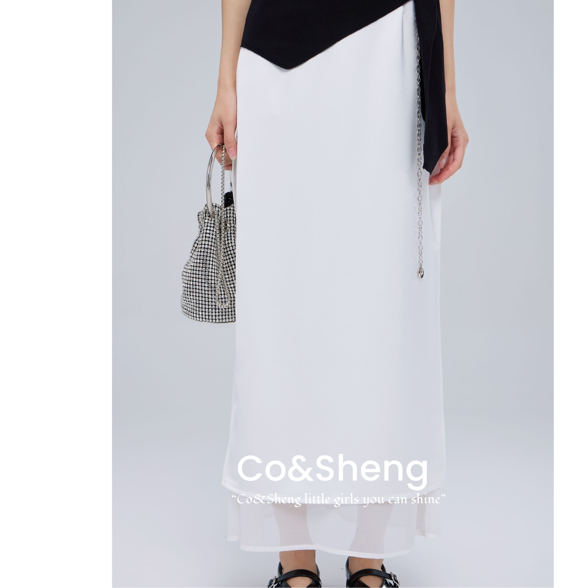 简律/co&sheng小个子夏季设计半身裙长款时尚百搭洋气衣服女高腰