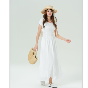 白羽/co&sheng重生150cm小个子夏季少女感连衣裙收腰显瘦