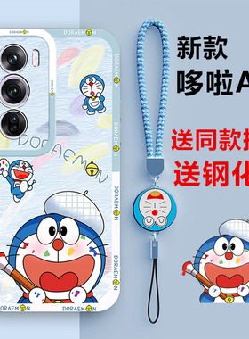 适用oppoReno12手机壳Reno12Pro新款oppo5G硅胶Rone保护套12por+全包防摔opopreno男reno女opp0ppo哆啦A梦潮p