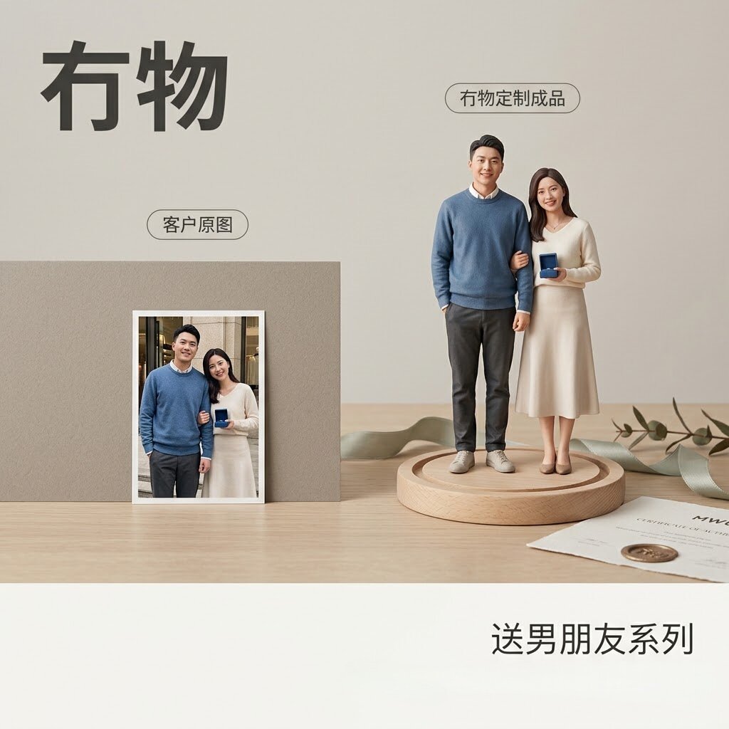 冇物3D打印定制情侣摆台礼送男友图片
