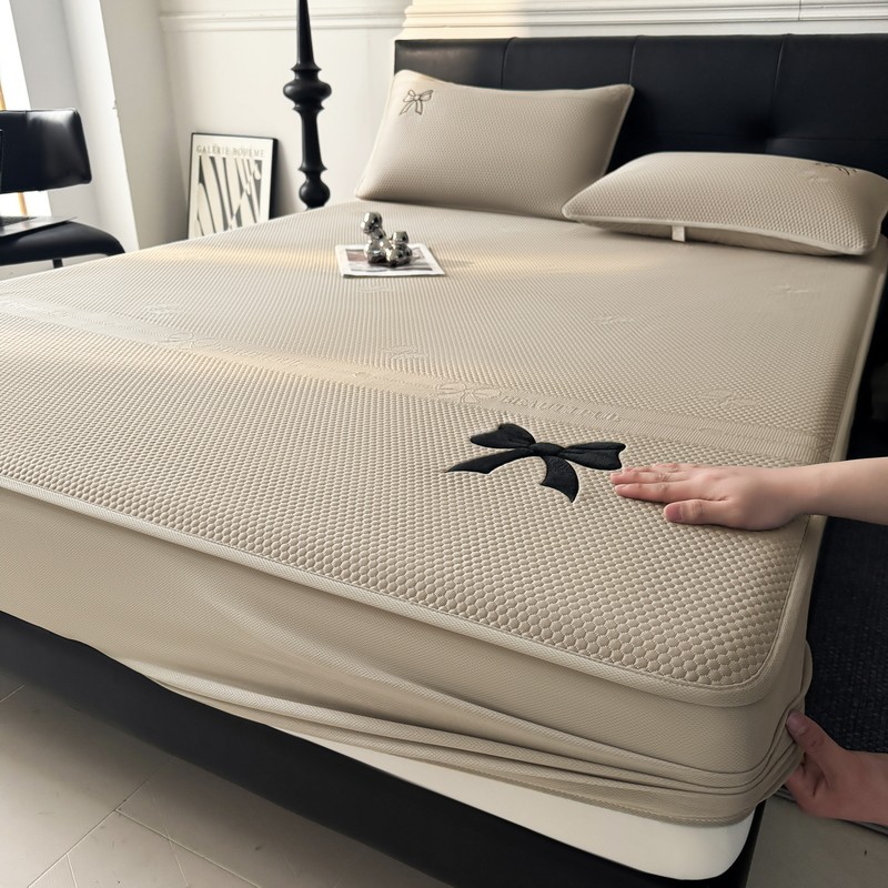 纯色全包2025新款夏季冰丝凉席床笠款凉感床罩亲肤柔软床垫保护罩