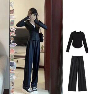 小个子穿搭一整套冰丝防晒衣休闲运动服套装女夏季修身显瘦两件套
