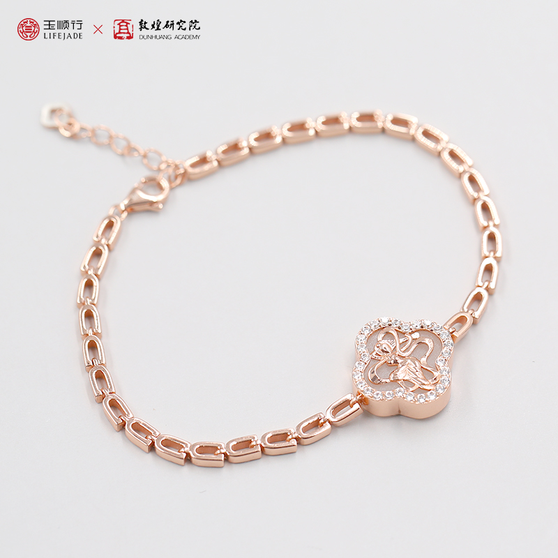 玉顺行伎乐飞天s925银饰手链