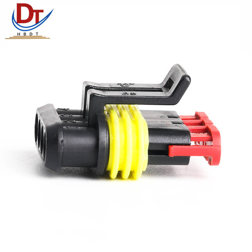 汽车DJ7041-1.5--21护套4PIN孔电子连接器国产接插件黑色插座胶壳