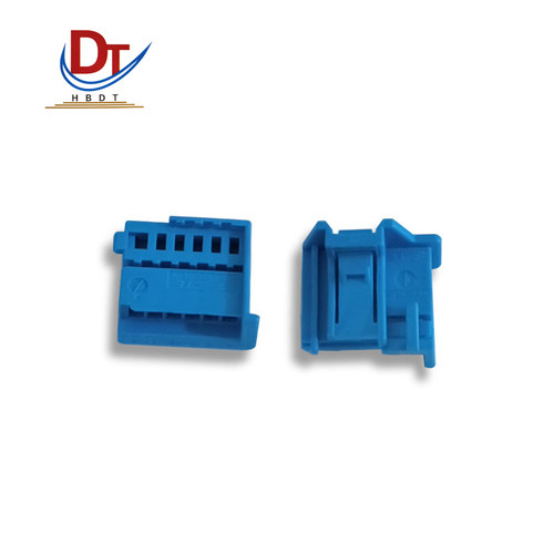 汽车1-969489-4加1355081-4护套接插件6PIN孔连接器国产蓝色胶壳