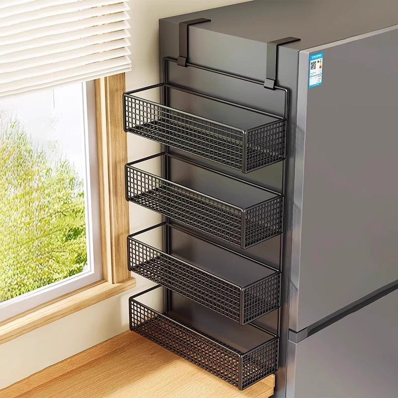 冰箱置物架侧收纳厨房多功能调料品侧面多层挂式挂钩侧边侧壁挂架