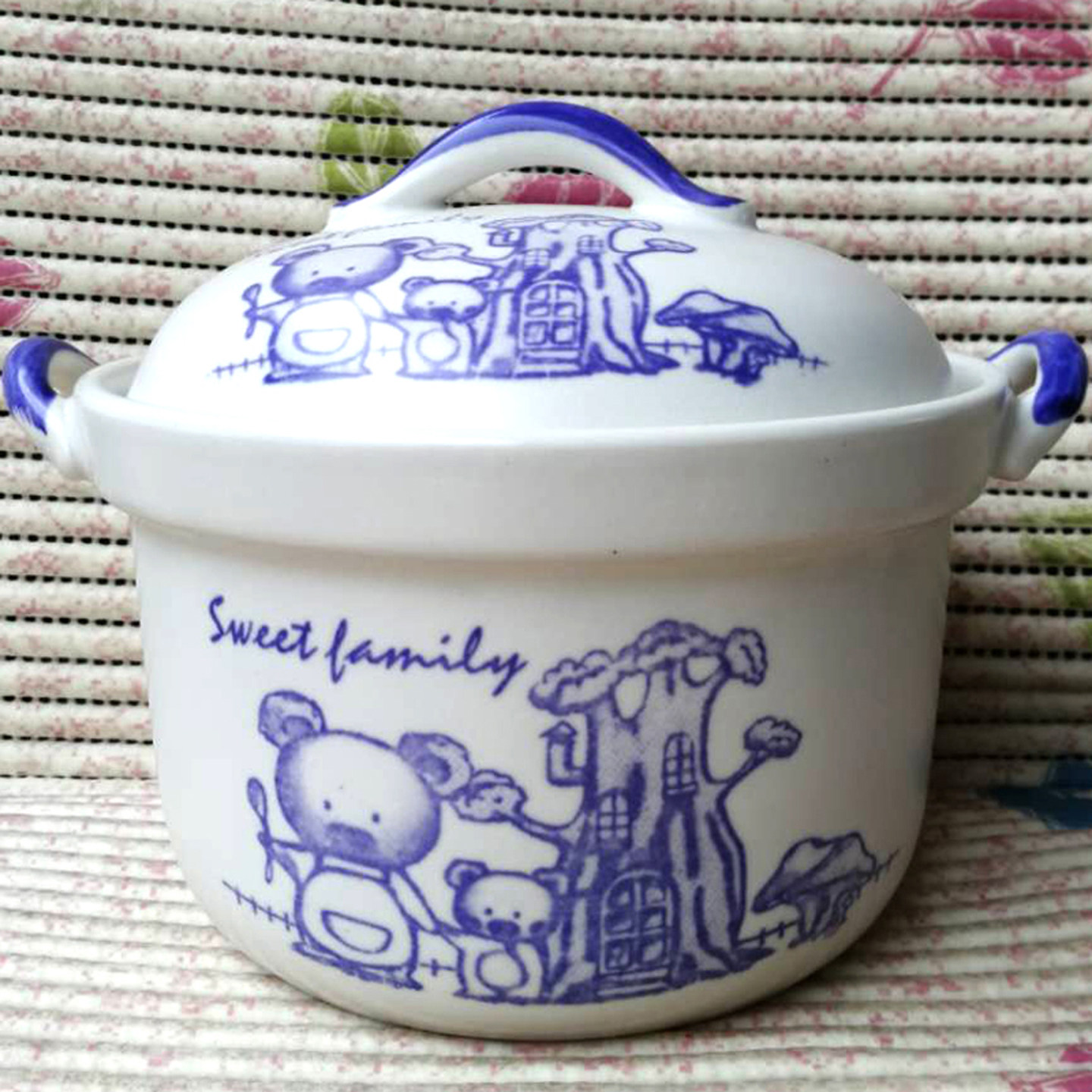 景德镇珍宝陶瓷砂锅卡通小熊直筒