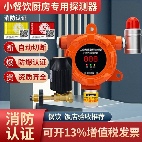 燃气报警器餐饮饭店煤气泄漏商用液化气自动切断阀可燃气体警报器 - 封面