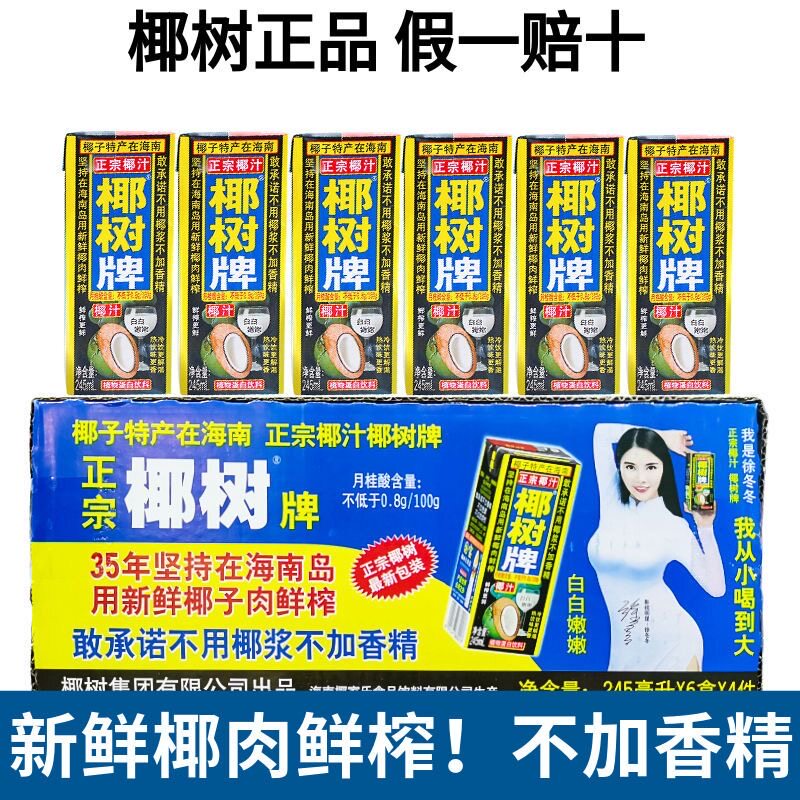 椰汁正宗牌椰子汁饮料245ml*6盒 植物蛋白椰奶 海南特产