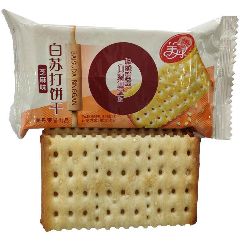 正宗白苏打饼干388克芝麻香葱味袋装未添加蔗糖梳打饼干糕点