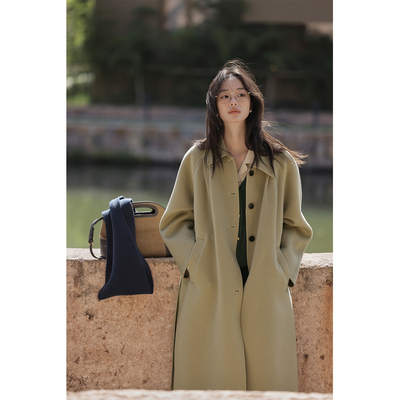 solighter羊毛中长通勤毛呢外套