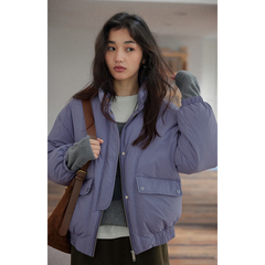 solighter 90白鸭绒短款立领小个子羽绒服女冬季2025新款夹克外套