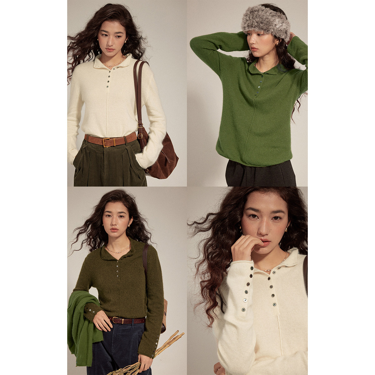 solighter 法式复古羊毛半高领针织衫女秋冬2025新款显瘦打底衫,女装/女士精品,毛针织衫,淘宝优惠券,粉丝福利购,淘宝优惠卷