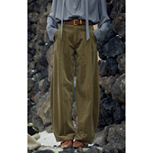 法式 复古灯芯绒高腰气球裤 女2025新款 solighter 直筒显瘦休闲长裤