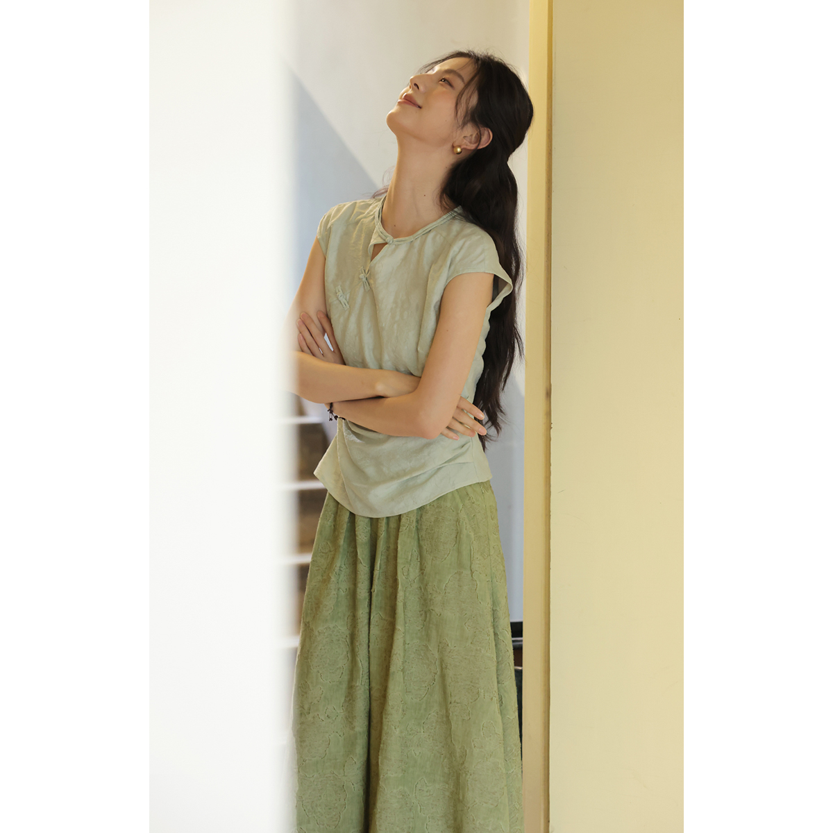 solighter新中式莫代尔亚麻衬衫