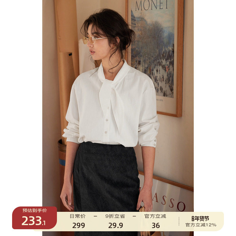 【1/20 20点新品9折】solighter 法式复古飘带领长袖衬衫女春季,女装/女士精品,衬衫,淘宝优惠券,粉丝福利购,淘宝优惠卷
