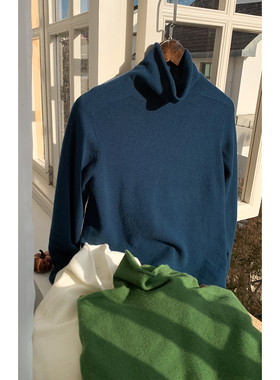 solighter 100%羊毛无缝一体高领打底衫女秋冬2025新款荡领针织衫