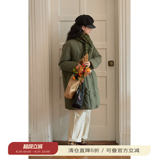 solighter 90白鸭绒不规则加厚立领羽绒服女冬季新款中长款厚外套