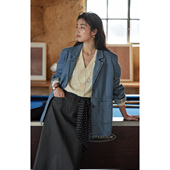 法式 复古牛仔西装 外套女春季 solighter 2025新款 宽松显瘦休闲外套