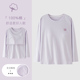 全棉大码 纯棉带胸垫睡衣女单件上衣防凸点长袖 t恤春秋季 家居外穿