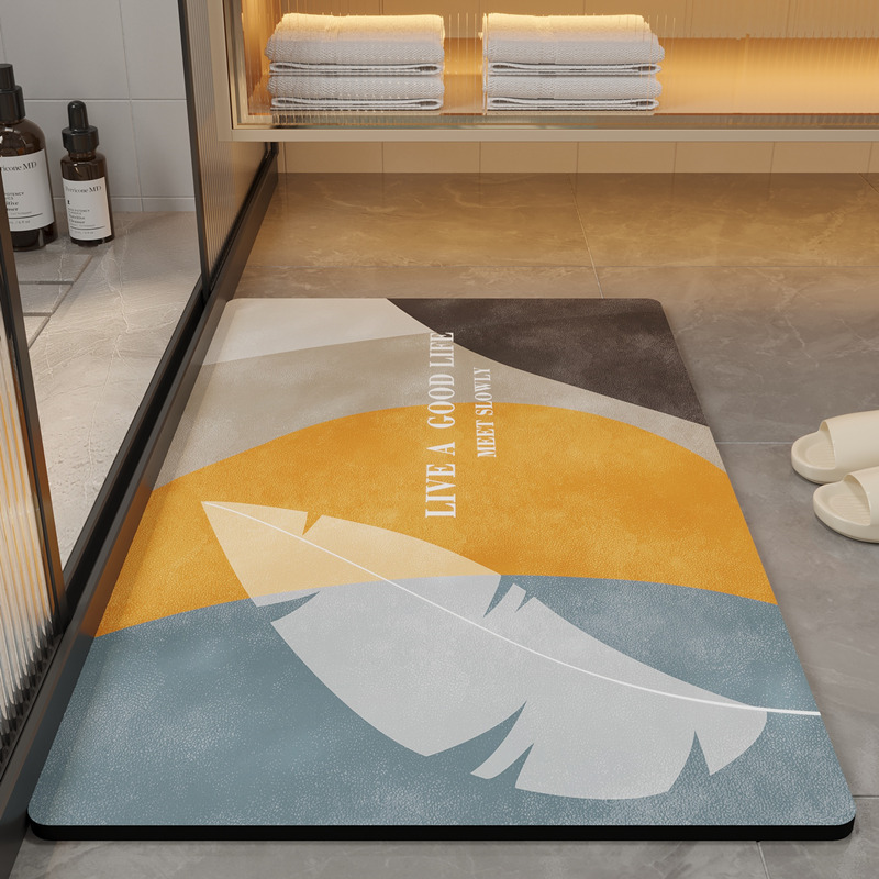 浴室门口吸水地垫化妆室矽藻泥软垫家用脚垫进门防滑清新踩脚地毯