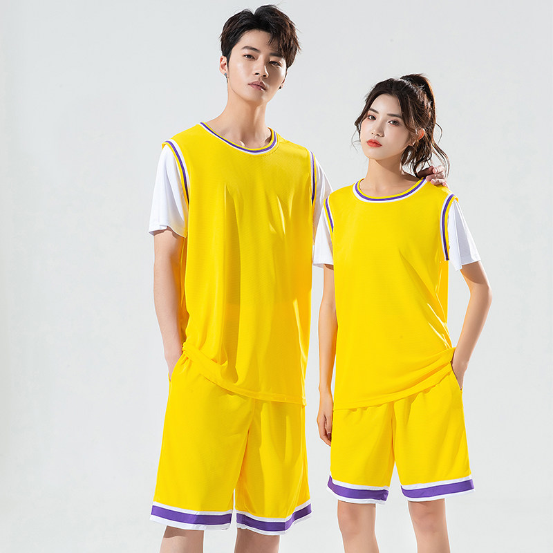 假两件篮球服套装男女同款个性球衣比赛训练短袖T恤定制班服