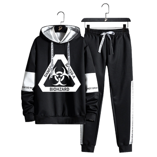 生化危机标志周边保护伞公司周边卫衣套装男女欧美电影长裤外套潮