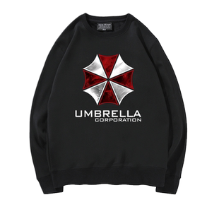 生化危机保护伞公司安布雷拉标志圆领卫衣男女秋冬宽松情侣装衣服