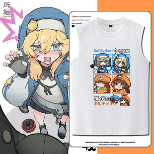 罪恶装备奋战布丽姬梅伊周边无袖T恤男女纯棉夏季情侣装宽松背心