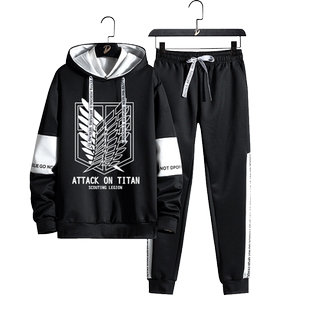 进击的巨人调查兵团标志自由之翼周边卫衣套装男女二次元动漫衣服