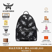 饰双肩背包书包 STARK中号黑色机械兔铆钉装 早春新品 MCM