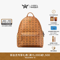 MCM STARK 经典印花中号双肩背包书包双肩包电脑包侧饰铆钉