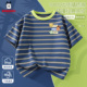 中大童半袖 巴布豆童装 儿童上衣 2026新款 条纹夏季 男童短袖 t恤夏装