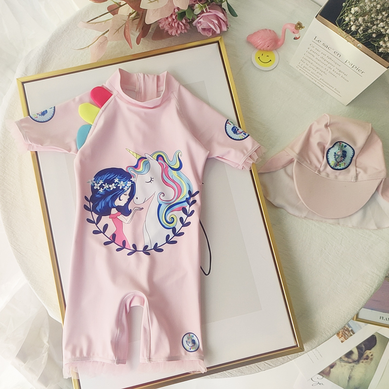 韩国洋气婴幼儿中童防晒游泳衣