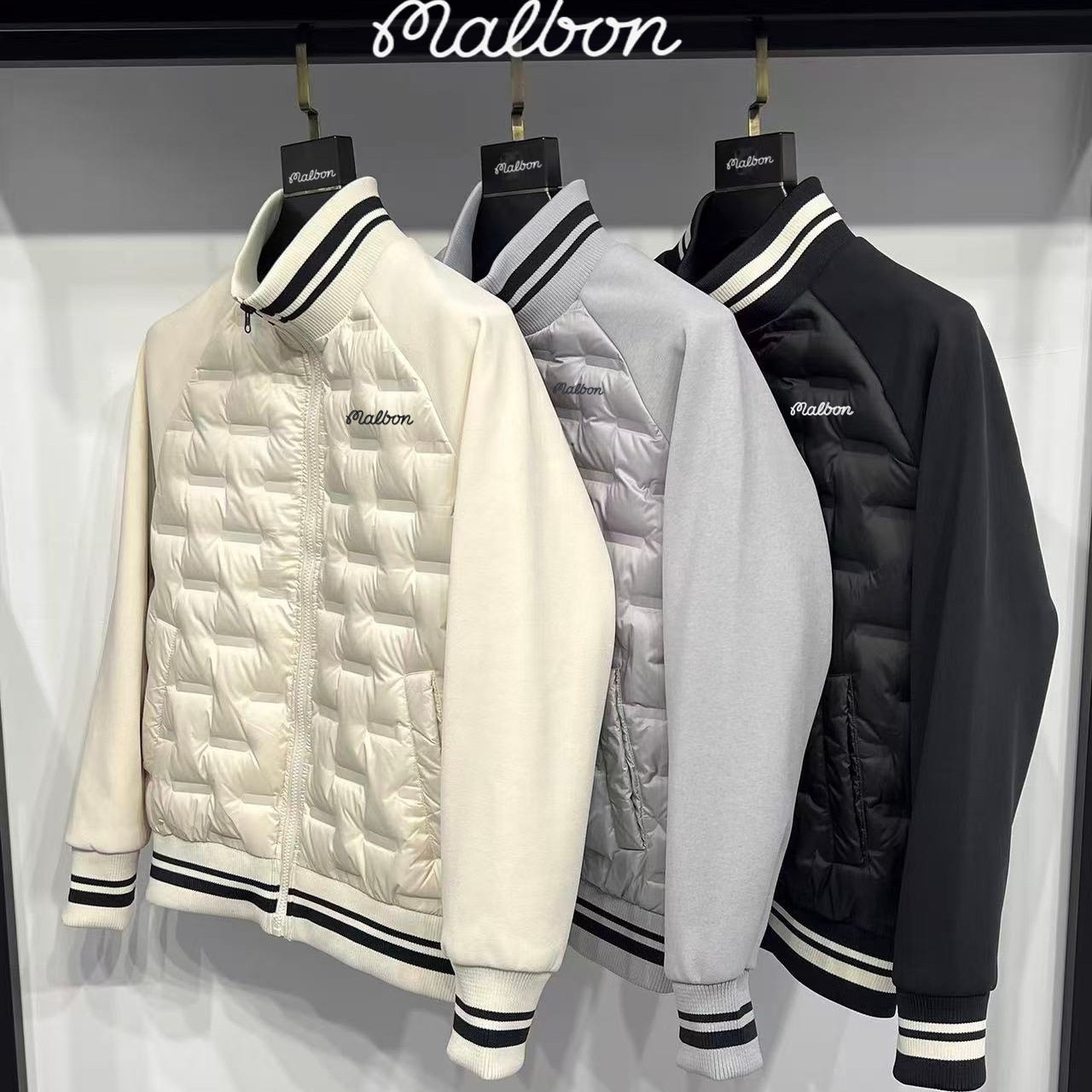 MALBON高尔夫男士羽绒长袖外套