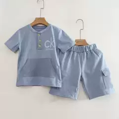 Boys' Two-Piece Suit, Summer Thin Short-Sleeved Shorts Two-Piece Set, Kidsren's Sportswear, Baby Clothes, Kidsren's Clothing, Summer Clothes