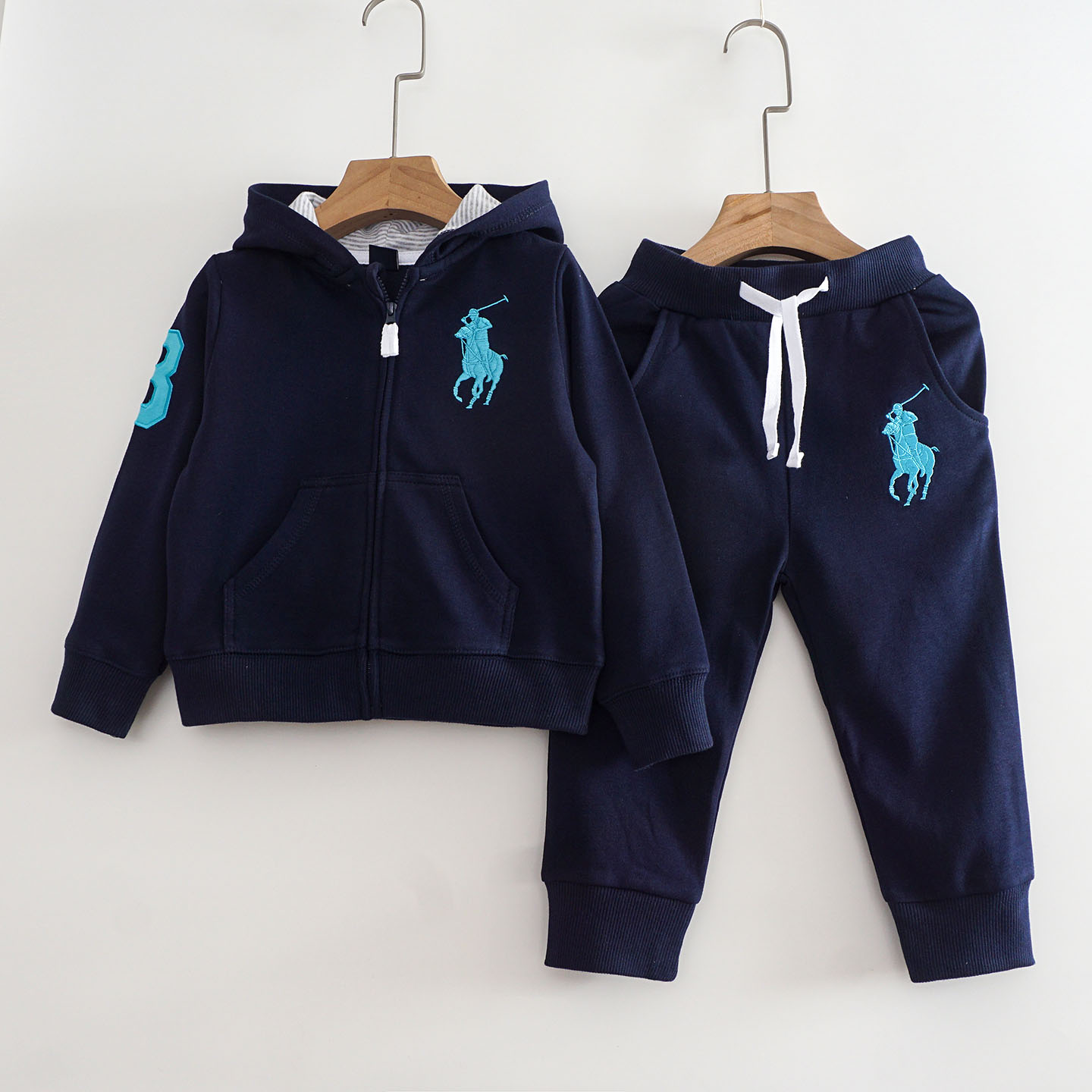 休闲连帽卫衣套装男童春秋款两件套拉链外套宝宝纯棉运动服中小童图片