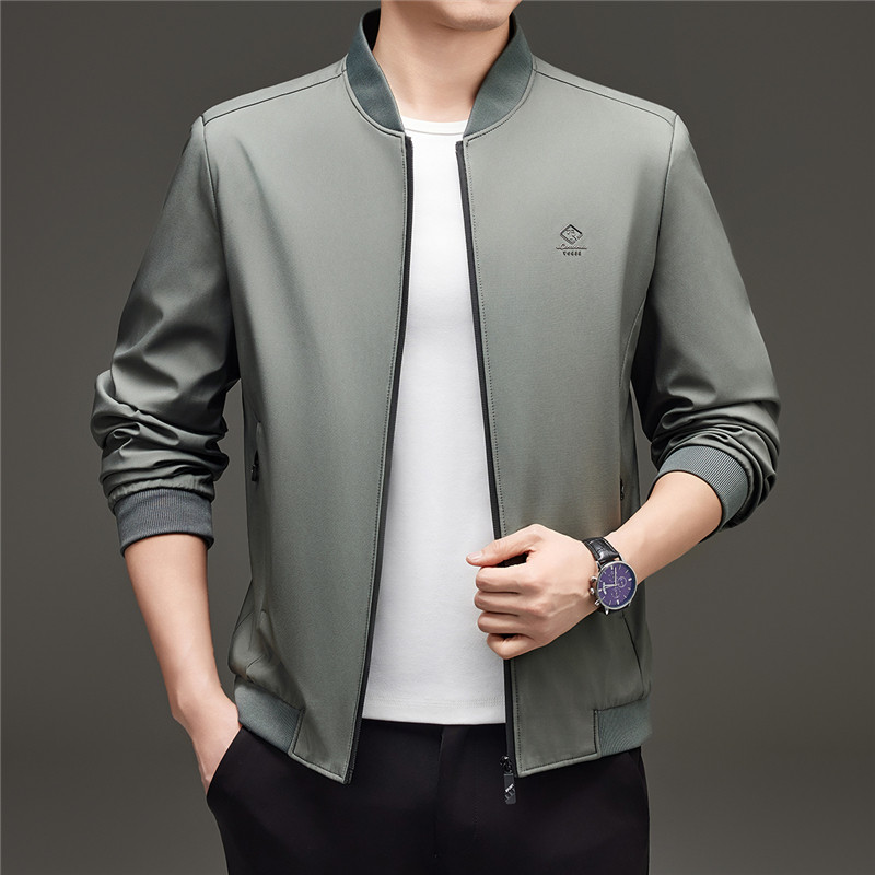 秋季中年男士外套夹克衫2025新款爸爸装休闲棒球领商务春秋款茄克
