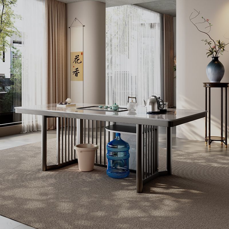 岩板茶桌茶台办公室简约功夫茶台客厅现代泡茶桌烧水一体茶几轻奢