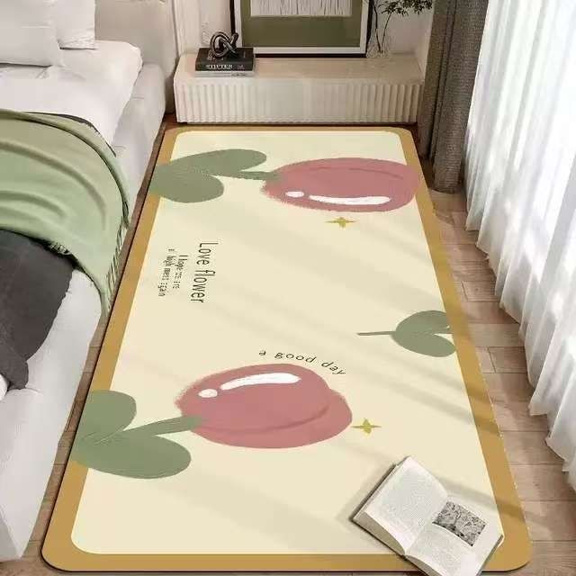 简约地毯奶油风卧室床边客厅榻榻米地垫耐磨防滑吸水学生宿舍脚垫