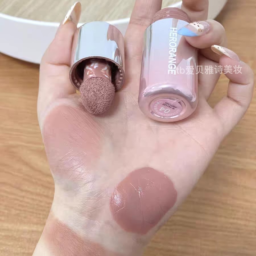 herorange液体腮红液2025新款爆款水光膨胀收缩显色无花果土杏色