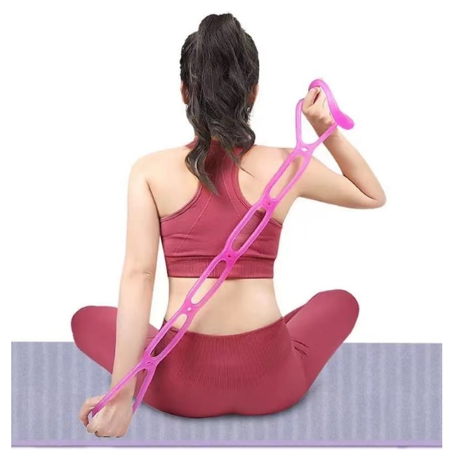 硅胶瑜伽拉力绳七孔连环提拉弹力带健身开肩拉伸舒展八字带